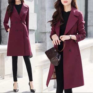 Beautiful Burgundy trench coat NWT size S